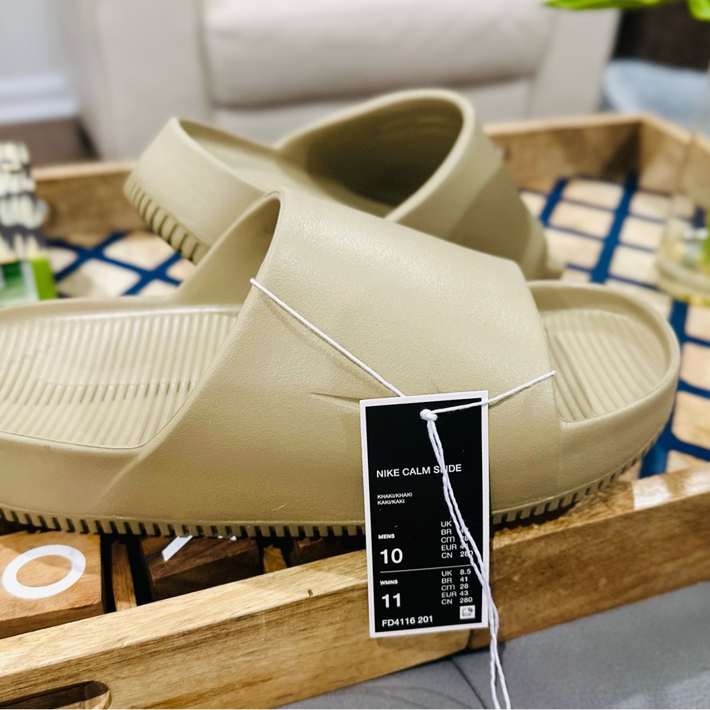 Nike Calm Slide Sandals in Beige